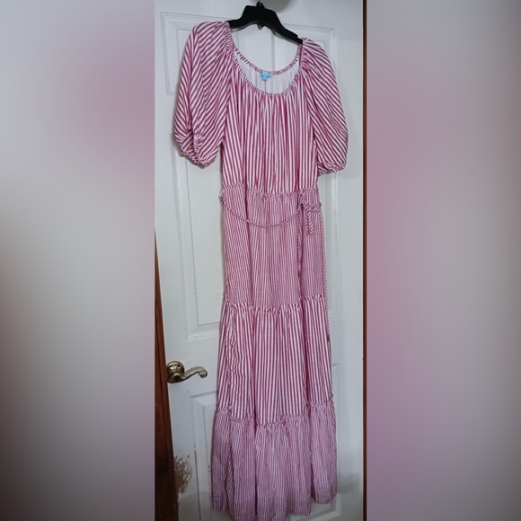 Women’s Draper James Pinstriped Flowy Dress - Picture 2 of 7